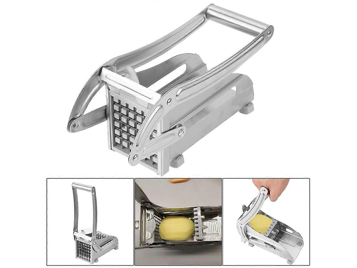 Práctico cortador de patatas en tiras de acero inoxidable para uso doméstico. Everley891