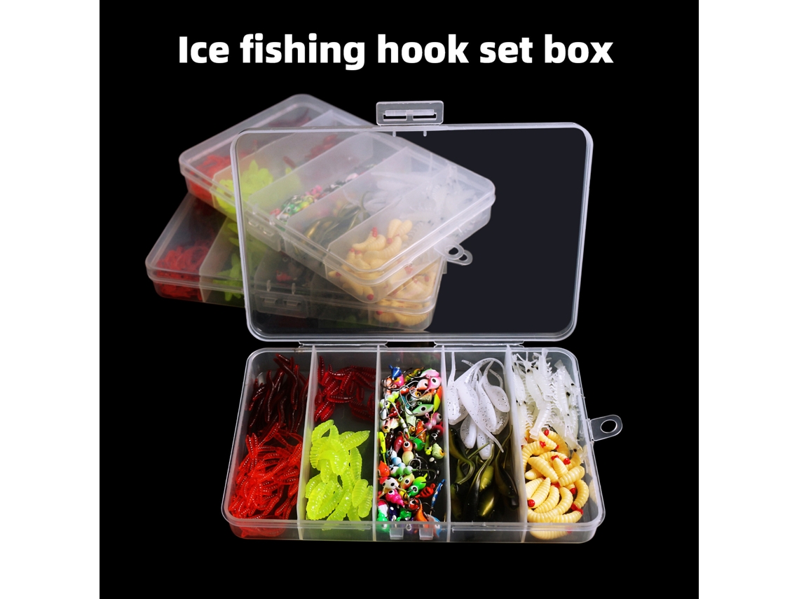 Kit De Señuelos Para Pesca En Hielo Con 160 Piezas, Señuelos Y Anzuelos Para Lucioperca, Tipo De Pez Crappie Y Otros Peces De Agua Dulce.