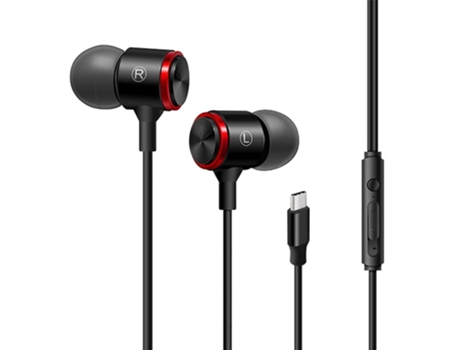 Auriculares Auriculares tipo C con aislamiento de ruido con micrófono Auriculares con cable de metal