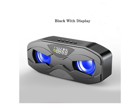 Altavoz Bluetooth Inalámbrico compatible con M5 Dual Subwoofer Stereo Portable Small Outdoor Radio con pantalla negra
