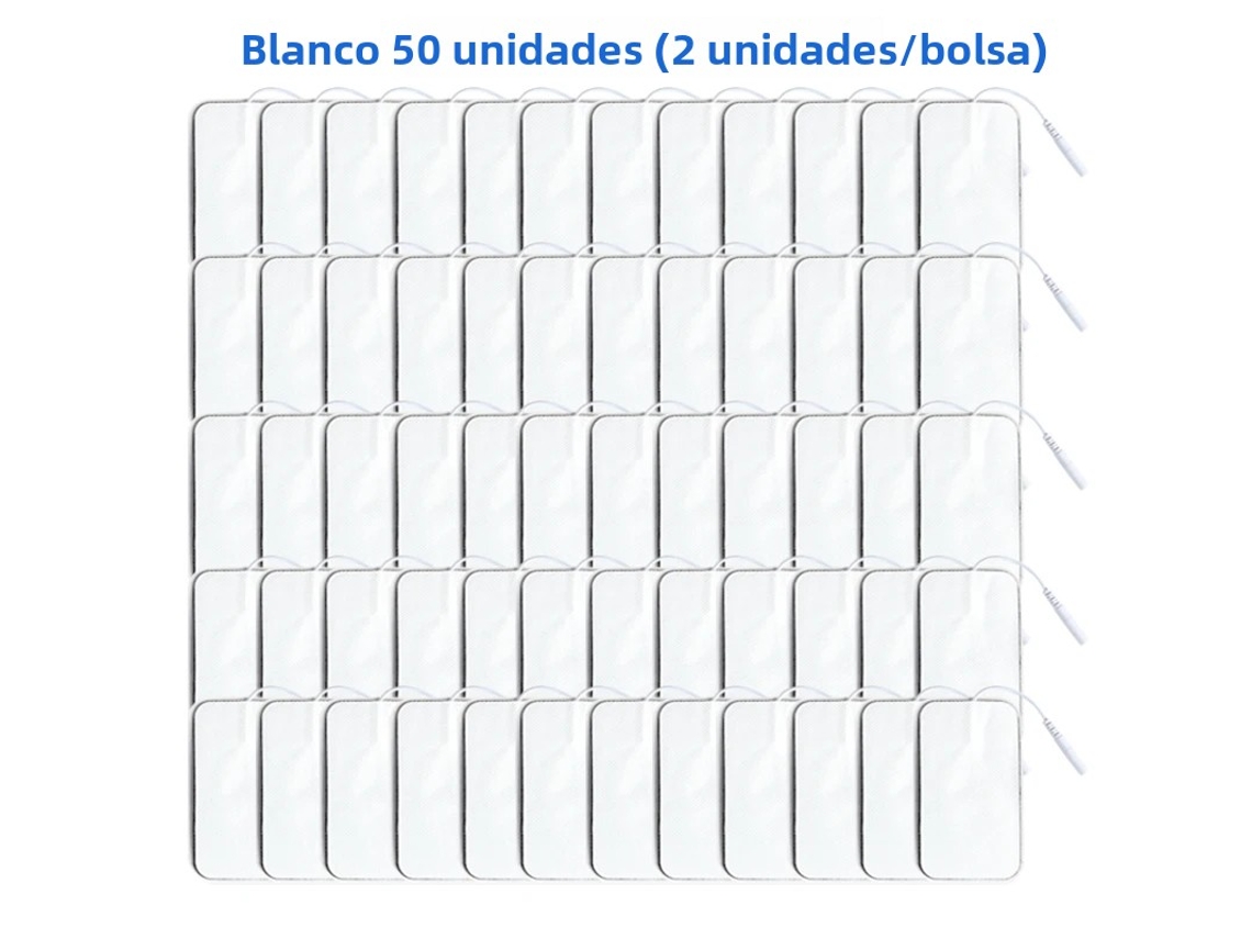 (blanco, 50 Piezas, 5x9cm) Parches De Electrodos No Tejidos, 5*9cm, Con Conector De 2mm