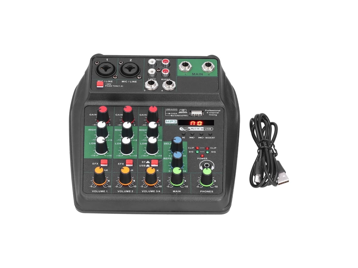 F4-mb Mini Mezclador Portátil De 4 Canales, Consola De Sonido Para Dj, Grabación De Pc, Canto, Transmisión Web, Fiesta