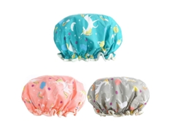 Gorro De Ducha Impermeable De Dos Capas Ajustable Para Mujer, Reutilizable Y Duradero.