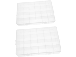Caja De Almacenamiento Transparente De 2 Piezas Nuobesty Con Compartimentos Extraíbles Para Joyas Y Artículos De Hobby.