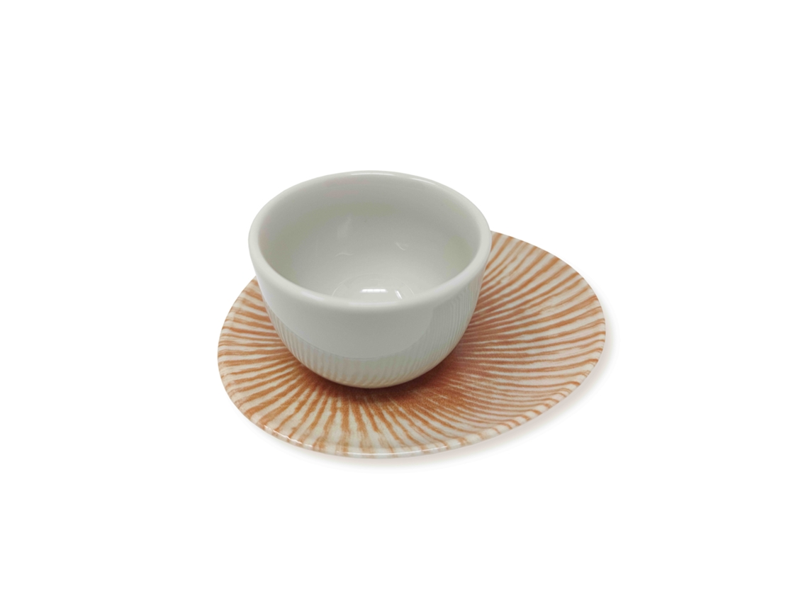 Juego de 4 Tazzine Caffè con plato Arthur Krupp Sunlight Red Gres