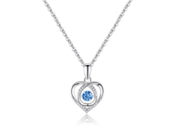 Elegante collar con corazón azul, diseño exquisito para mujer.