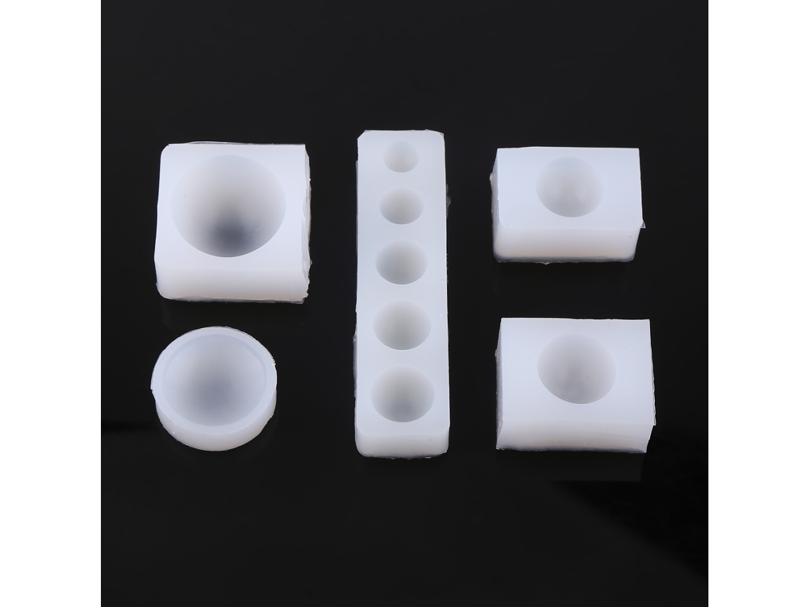 5 Moldes De Silicona Semicirculares Para La Fabricación De Joyas Con Resina Epoxi.