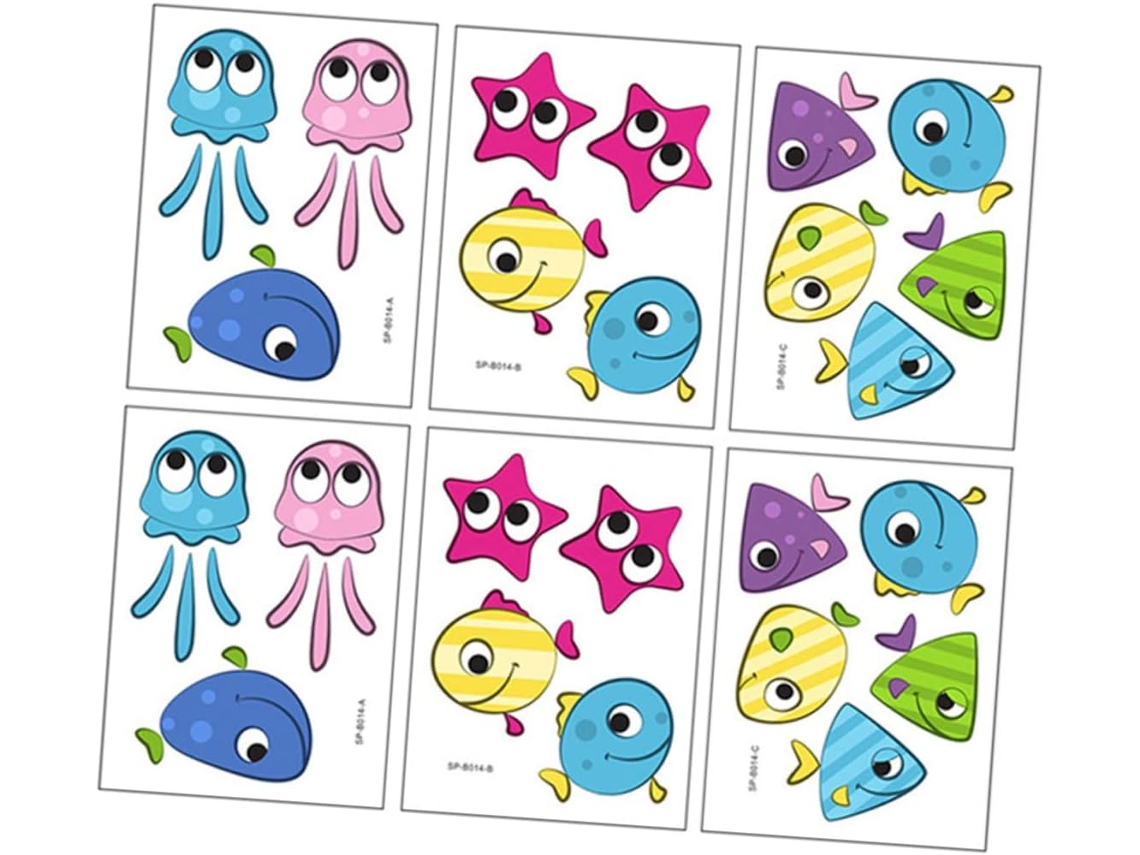Juego de 6 láminas de pegatinas antideslizantes para baño, con diseños de animales marinos, fáciles de aplicar y Slowmoose