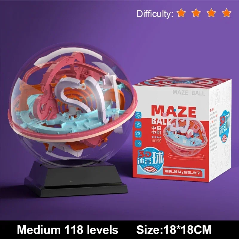 (tamaño Mediano, 118 Niveles) Juguete De Rompecabezas 3d Fan Palace, Juego De Entrenamiento De Equilibrio Montessori Para Superar Obstáculos.