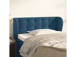 Cabecero De Terciopelo Azul Oscuro 103x23x78/88 Cm