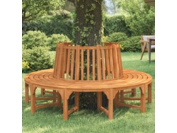 Banco redondo de madera maciza de eucalipto de 208 cm de diámetro, DKD Home Decor