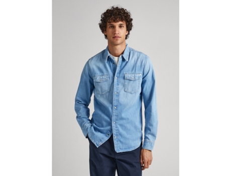 Camisa de Hombre PEPE JEANS Sobrecamisa Hammond Azul (M)