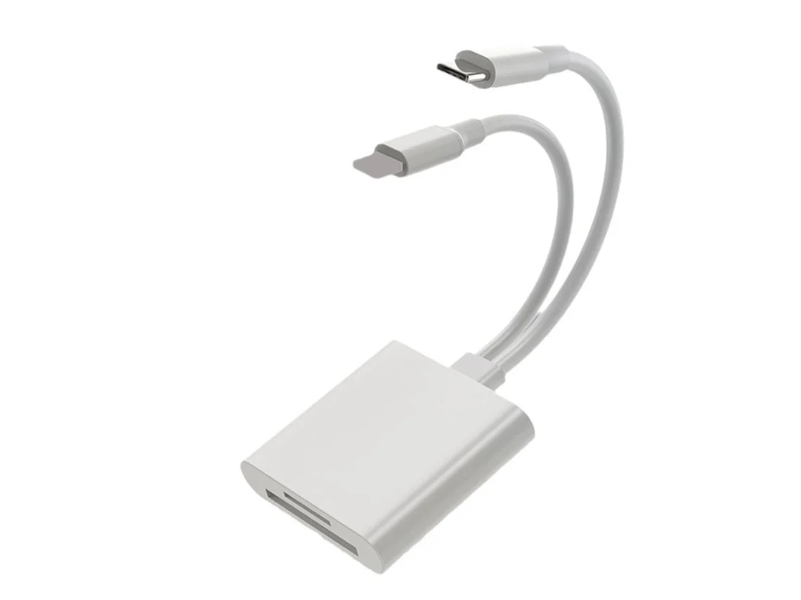 Lector de tarjetas 3 en 1, compatible con Lightning/Tipo C a SD/TF, compatible con adaptadores para iPhone/iPad/Android. Elisefashion