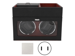 Enrollador de relojes doble vertical silencioso con luz ajustable, 100-240 V, rojo vino