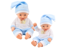 Muñeca bebé en pijama azul con gorro y pompón B.active