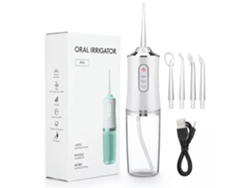 Irrigador Bucal Portátil Chorro De Agua Dental 3 Modos Usb Recargable 4 Chorro Blanco Gertiz