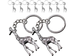 Llaveros De Jirafa De Metal Plateado, 10 Unidades, Adornos Decorativos Para Mochilas Y Coches.