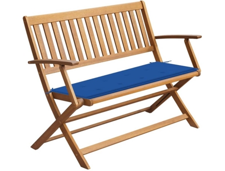 Banco de jardín VIDAXL Azul Madera de acacia (120x60x89 cm)