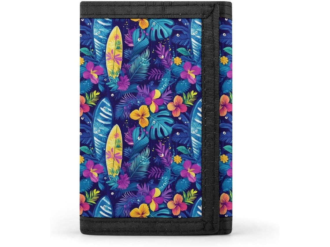 Cartera Compacta Poliéster Con Cremallera Para Hombre Diseño Estampado