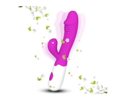 Simulación Consolador de Silicona Vibrador Femenino Masajeador de Punto G Recargable Juguetes Sexuales Dobles Púrpura BISBISOUS