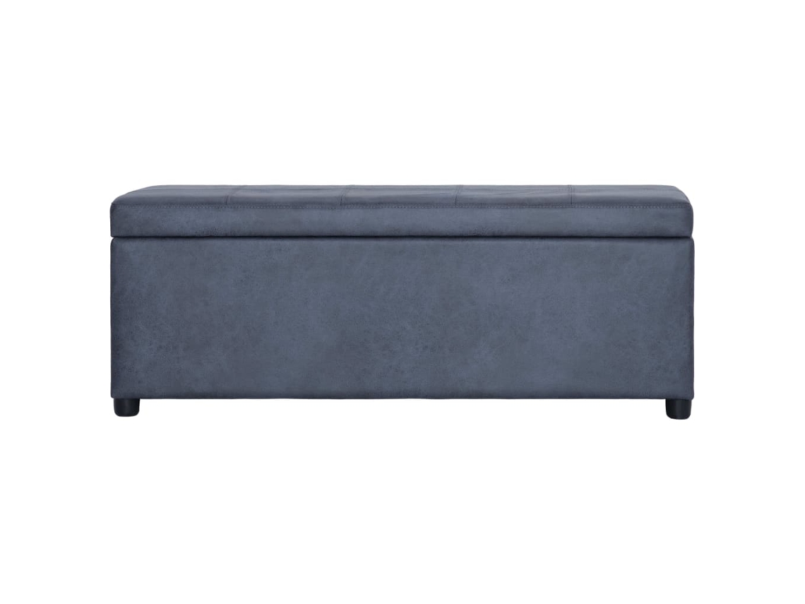 Banco con espacio de almacenaje, ante sintético, gris, MAISON EXCLUSIVE (116 cm)