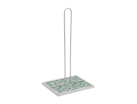 Portarrollo de Papel de Cocina VERSA Flores Metal Acero Madera MDF 16,5 x 31 x 13 cm