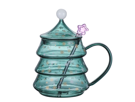 Taza XGF Taza de café Taza de café de cristal de cristal de Borosilicate con la cuchara de agitación