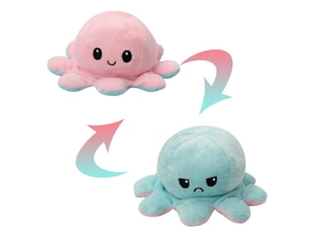 Lindo Octo Reversible de Simulación Suave, Voltereta de Doble Cara, Muñeco de Peluche Mi