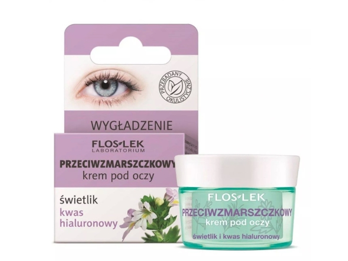 Crema antiarrugas para ojos Flos Lek con árnica y ácido hialurónico (15 ml)