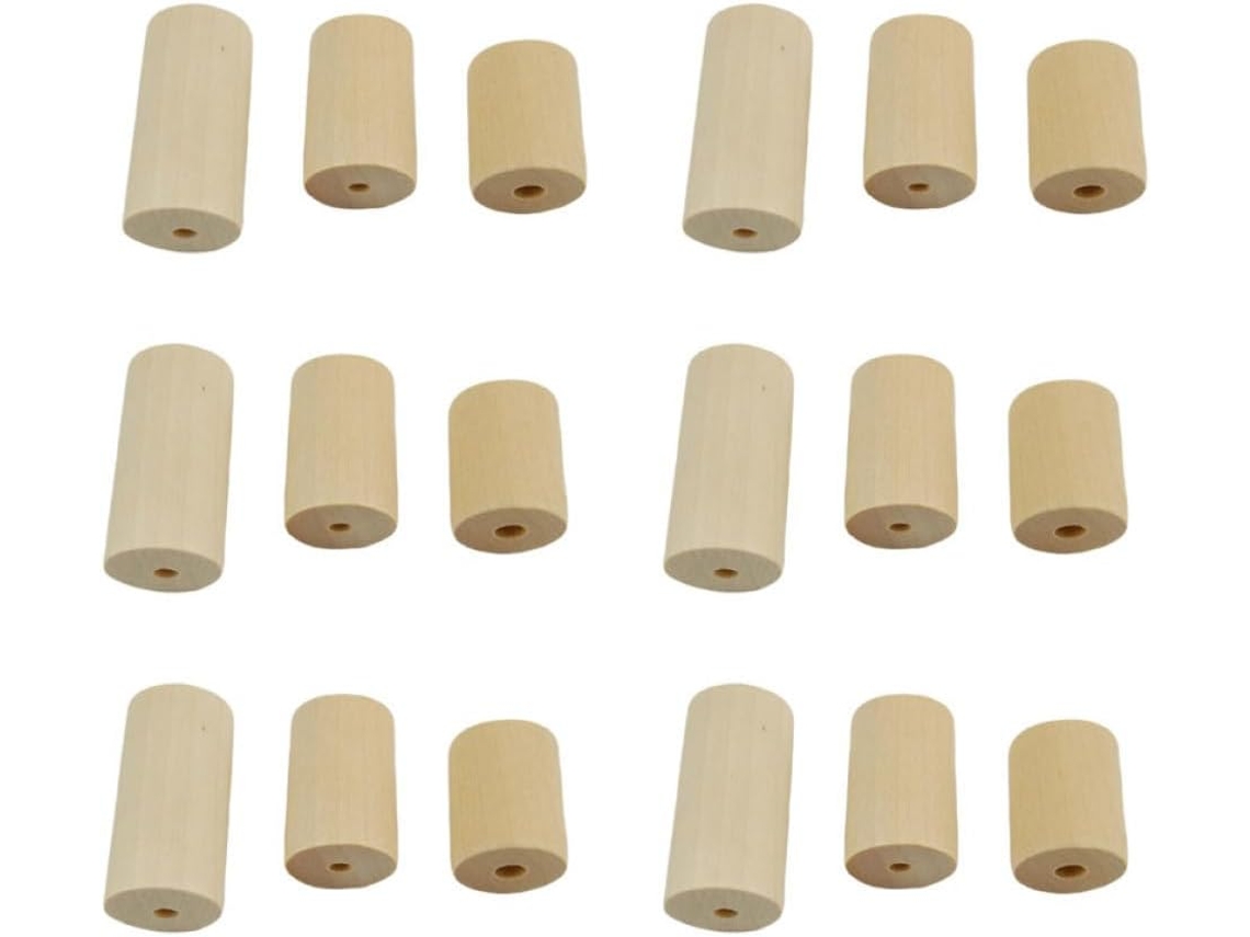 Juego de 60 cuentas redondas de madera maciza, de 25 a 40 mm, SFUSHOS