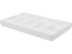 Paleta De Pintura Rectangular Blanca, De Plástico Impermeable Con Compartimentos Para Acuarelas.