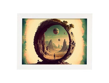 NACNIC Poster Portal Del Cañón En Estilo Surrealismo Cinematográfico Ilustraciones Y Grabados De Historieta Abstracta Y Artística A4 Marcos Blancos...