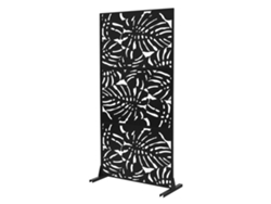 Biombo Separador De Ambientes Roma 90 X 180 Cm Metálico Con 3 Paneles De Privacidad