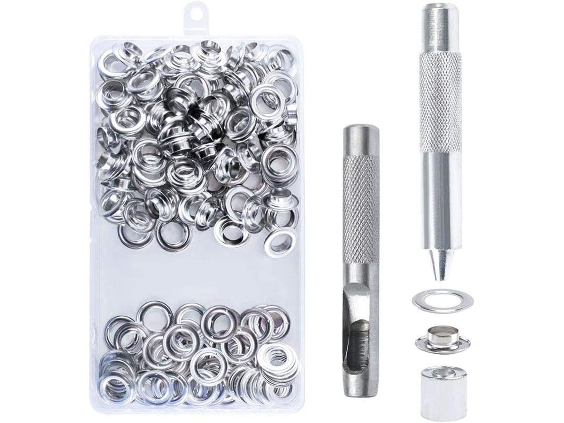 Kit de herramientas para toldos metálicos de 14 mm, para toldos, tiendas de campaña y lonas, 100 piezas | Sin marca