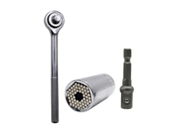 Juego De Llaves Universales De 7-19 Mm Con Llave De Trampa Para Ratas Y Portapuntas, Acero De Alto Carbono.