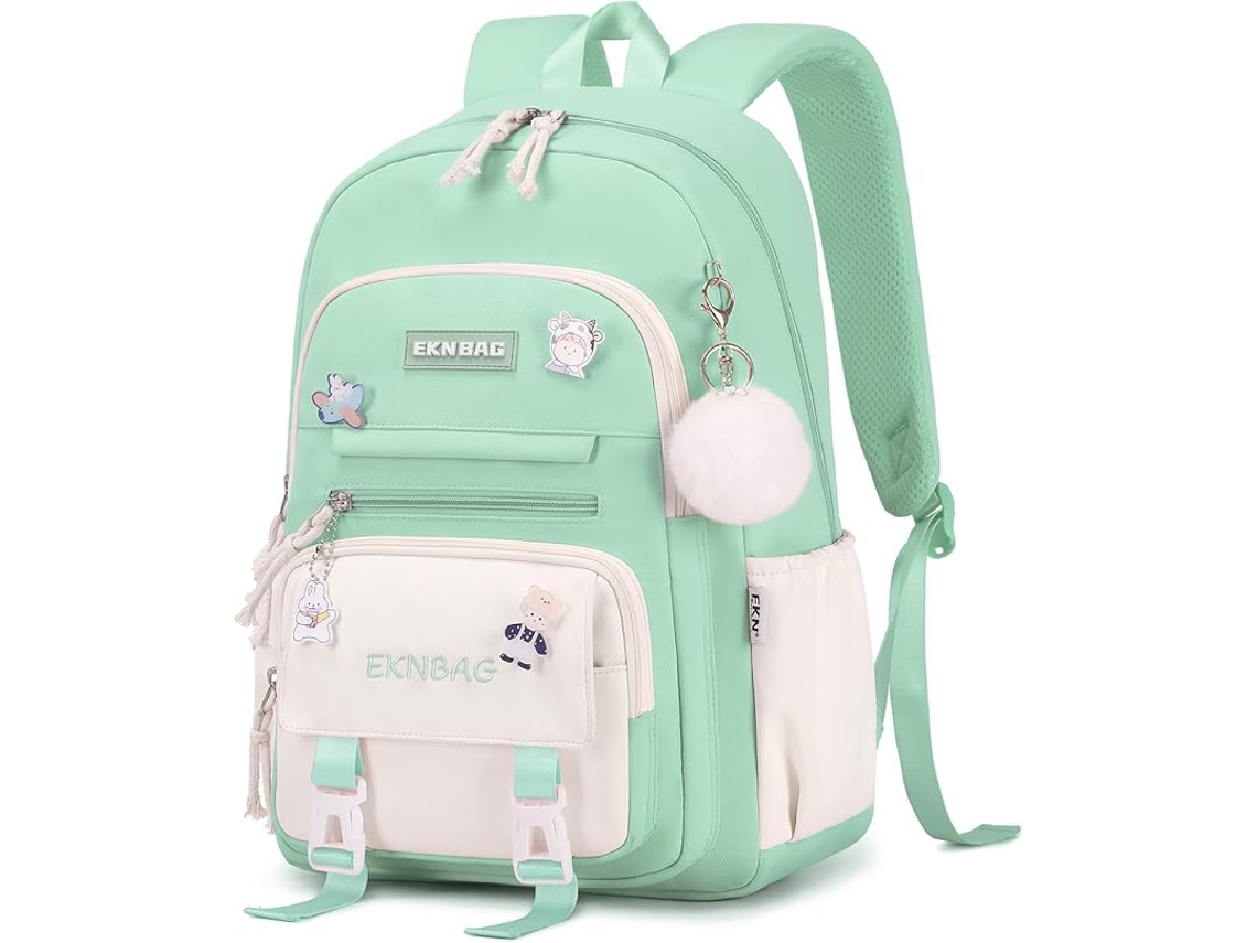 Escuela Primaria Rugzak - 20 Litros - Percha Con Diseño Kawaii - Nylon Ligero - Verde