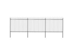 Valla VIDAXL Negro Acero (5,1x1,5m)