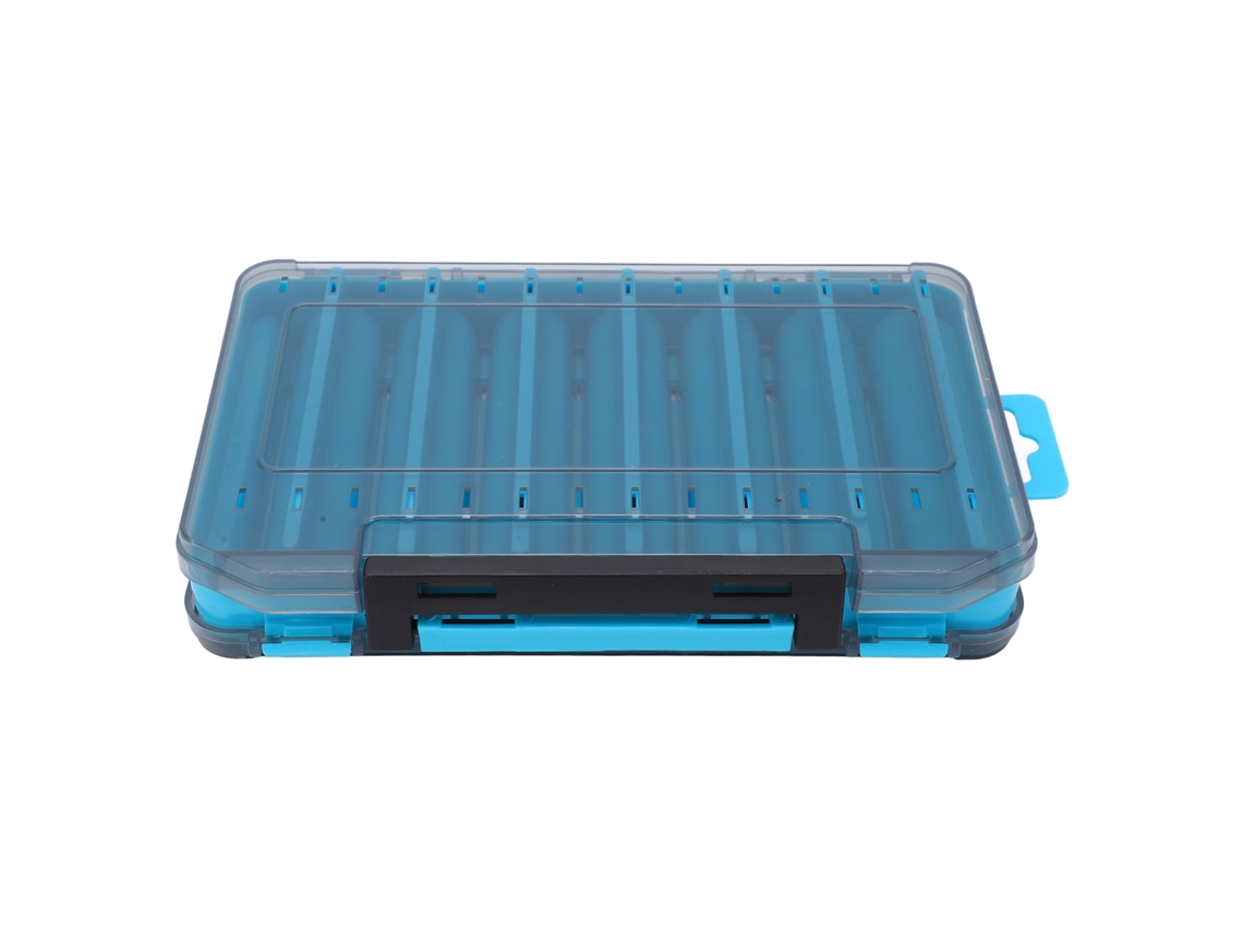 Caja azul de doble cara para señuelos de pesca