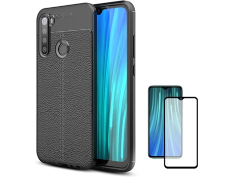 Funda y Protector de Pantalla Xiaomi Redmi Note 8 PHONESHIELD Rugged Leather / Flexguard Full Negro