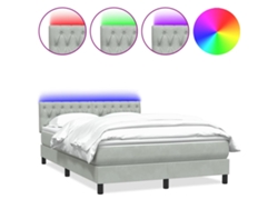 Maison Exclusive - Cama Box Spring Con Colchón Y Led Terciopelo Gris Claro 160x210 Cm