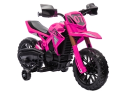Moto Motocross Infantil 6v 2 Motores Ruedines Claxon 3-8 Años Rosa