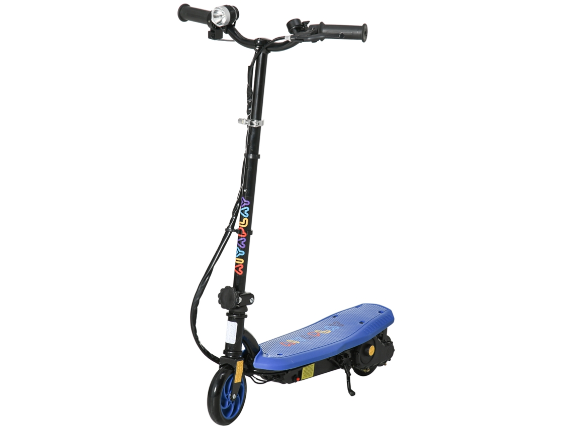 Patinete Eléctrico Plegable Infantil Con Freno Led, Para Edades De 7 A 14 Años, 12 Km/h, Azul.
