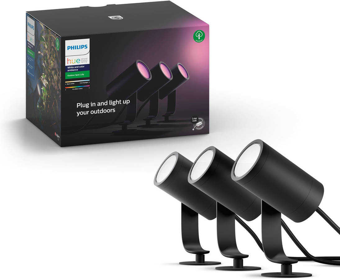 Kit 3 Focos Exteriores PHILIPS HUE Lily (Luz Blanca y colorida)