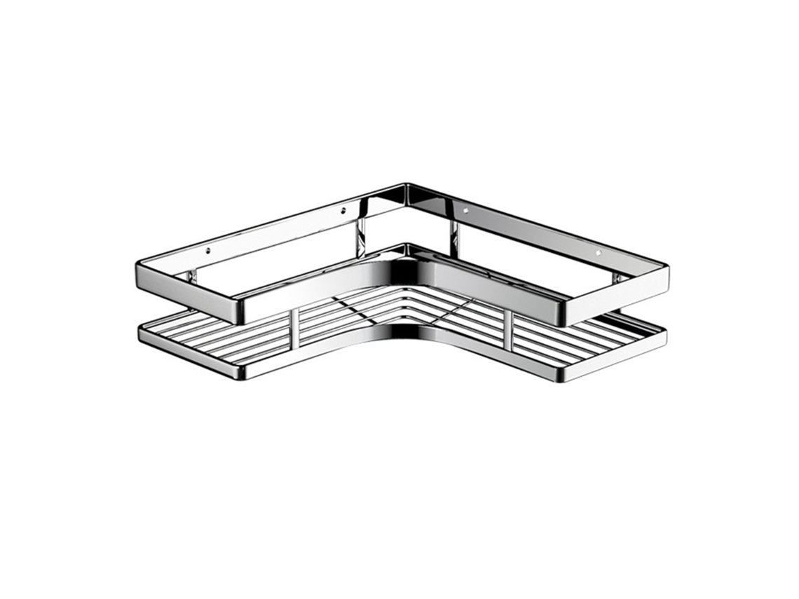 Estante de ducha de acero inoxidable, sin necesidad de taladrar, organizador de esquina para baño con pegatinas que no dejan marcas para la cocina.