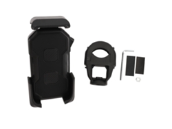 Soporte Para Teléfono De Bicicleta De Abs Con 3 Abrazaderas, Antichoque, Antideslizante, Para Motocicleta, Scooter Y Ciclismo - Negro