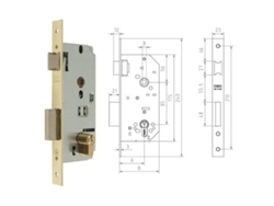 Mcm cerradura embutir madera 1601-2-50 canto recto latonado