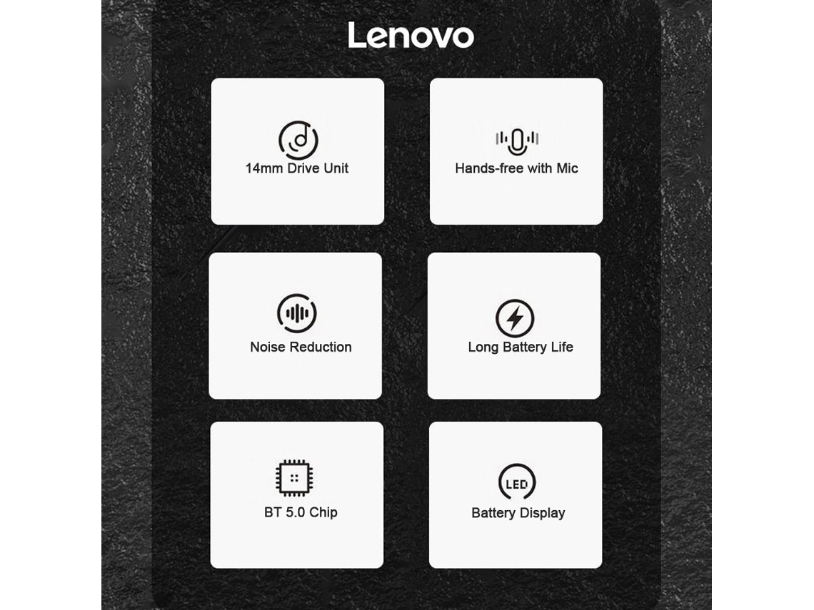 Auriculares Inalámbricos Lenovo Lp7 Tws Bluetooth 5.0 Con Micrófono Dual, Gancho Para La Oreja Ipx5 Y Estuche De Carga.