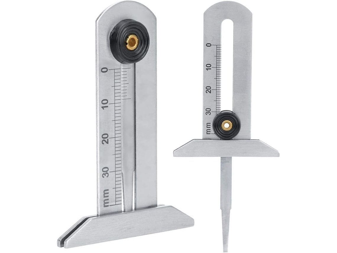 Medidor de profundidad de neumáticos, acero inoxidable 0-30 mm para coche, motocicleta, uso intensivo