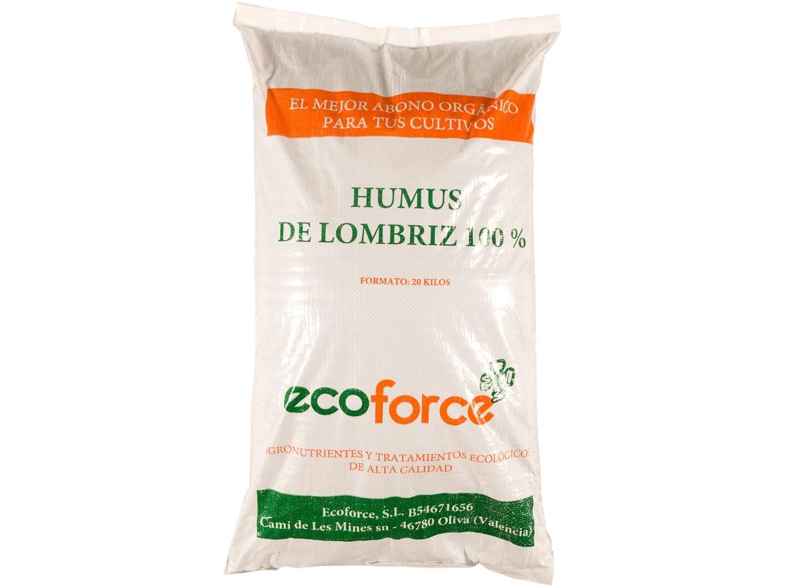 CULTIVERS Humus de Lombriz Ecológico 40 L Abono para Plantas Universal para Huerto, Frutales, Césped y Jardín. 100% Natural