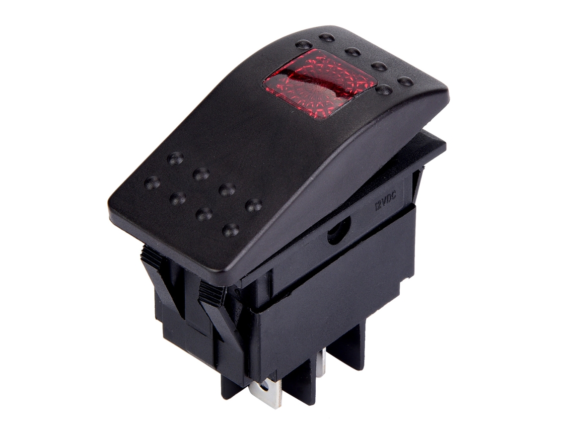 5pcs Interruptor De Palanca De 4 Pines Con Luz Led 12v Dc Para Coche Barco Caravana Batería (rojo)